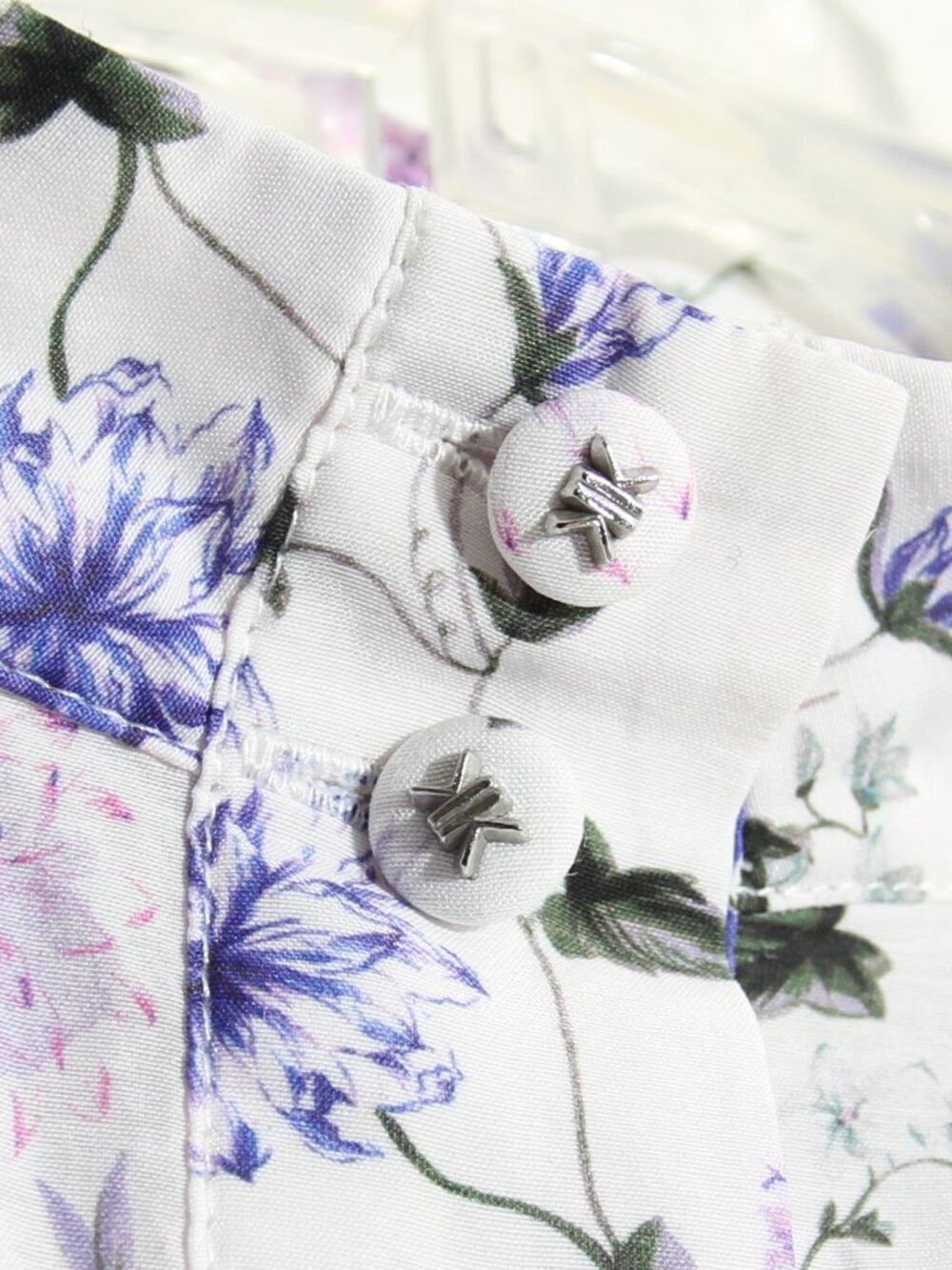 The Kooples Ditsy Floral Print Cotton Silk Mini Shirt Dress Button Long Sleeves - Picture 6 of 14